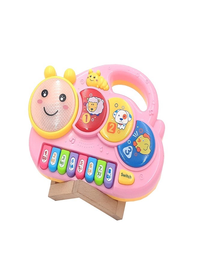 VGRASSP Musical Happy Caterpillar Piano Toy for Kids with Flashing Lights - Portable Keyboard Instrument for Boys and Girls (Pink) - Image 5